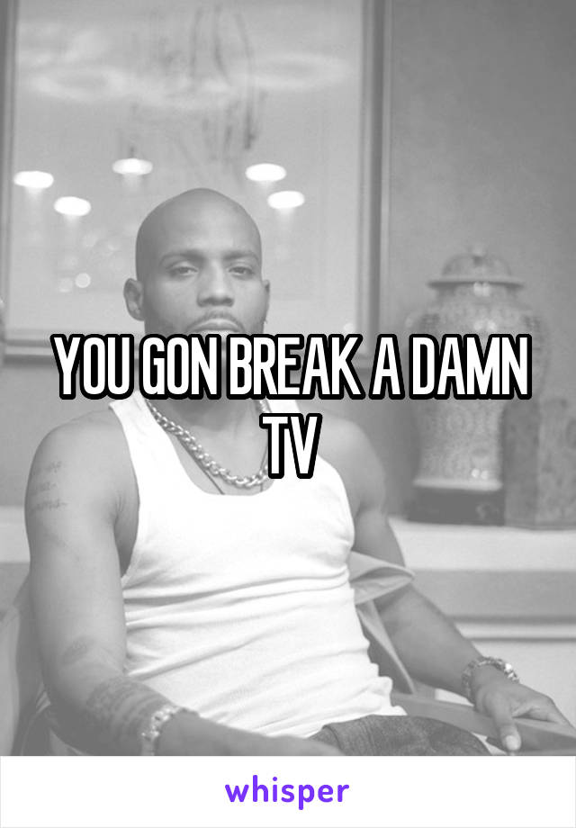 YOU GON BREAK A DAMN TV