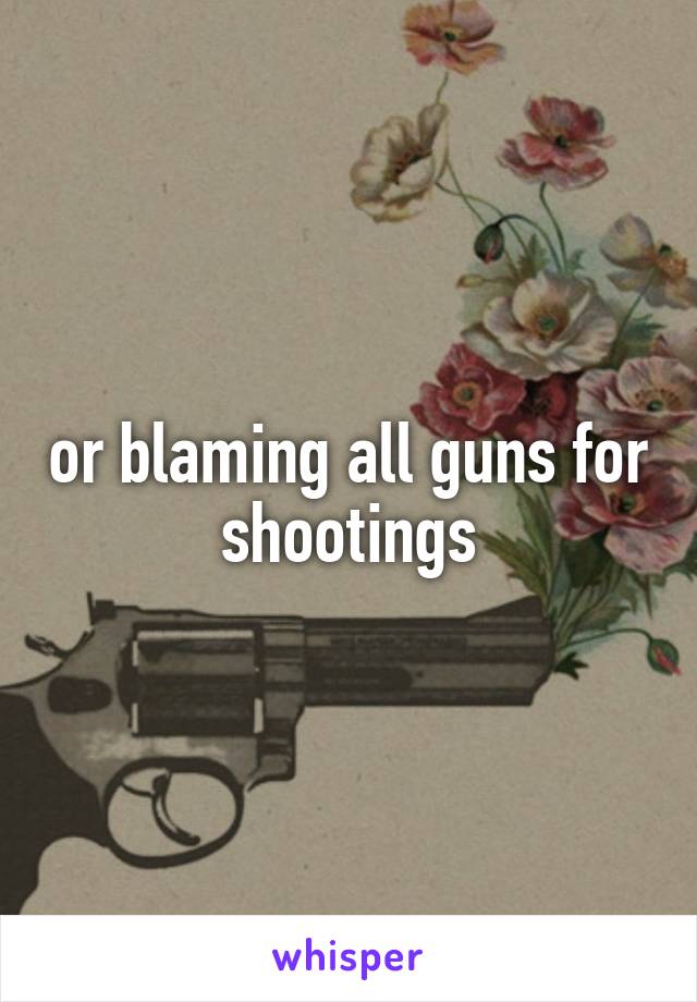 or blaming all guns for shootings