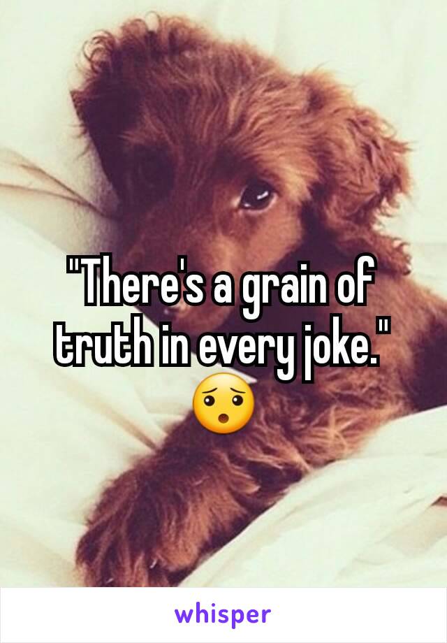 "There's a grain of truth in every joke." 😯