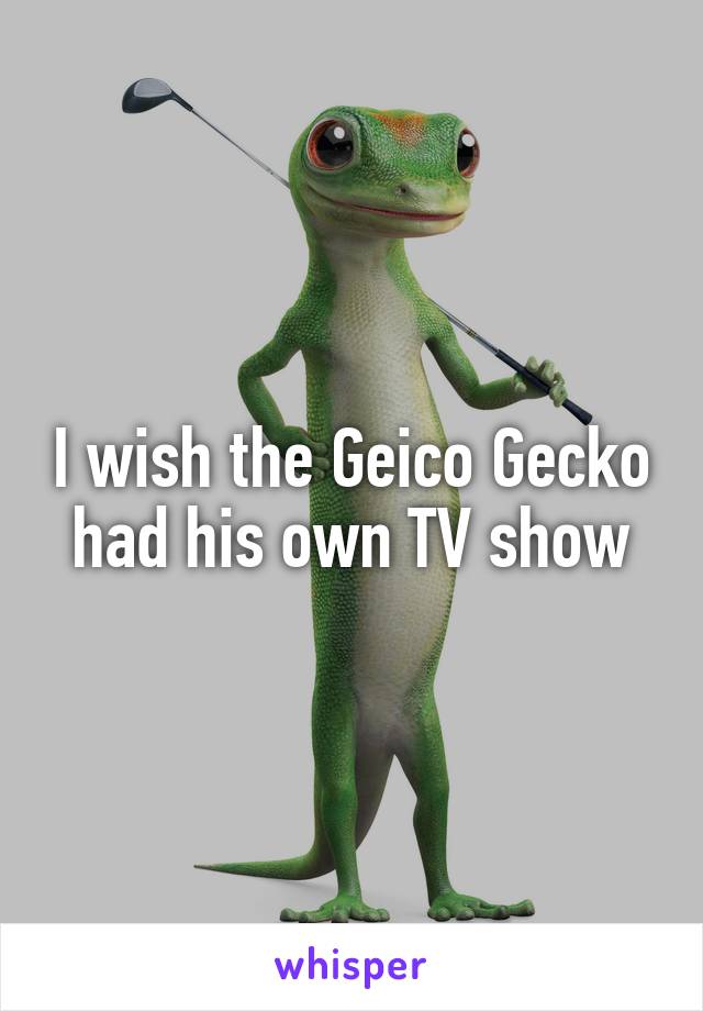 I wish the Geico Gecko had his own TV show