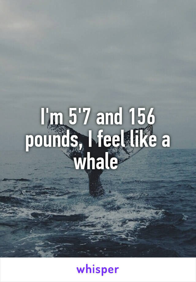 I'm 5'7 and 156 pounds, I feel like a whale 