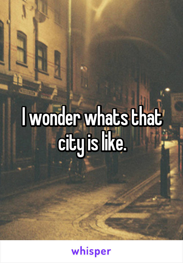 I wonder whats that city is like.