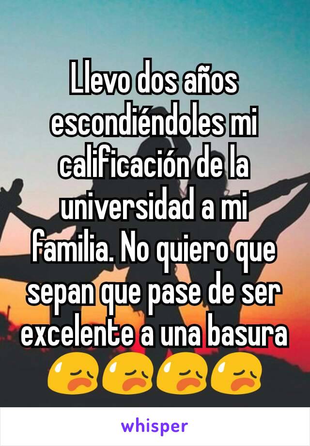 Llevo dos años escondiéndoles mi calificación de la universidad a mi familia. No quiero que sepan que pase de ser excelente a una basura 😥😥😥😥