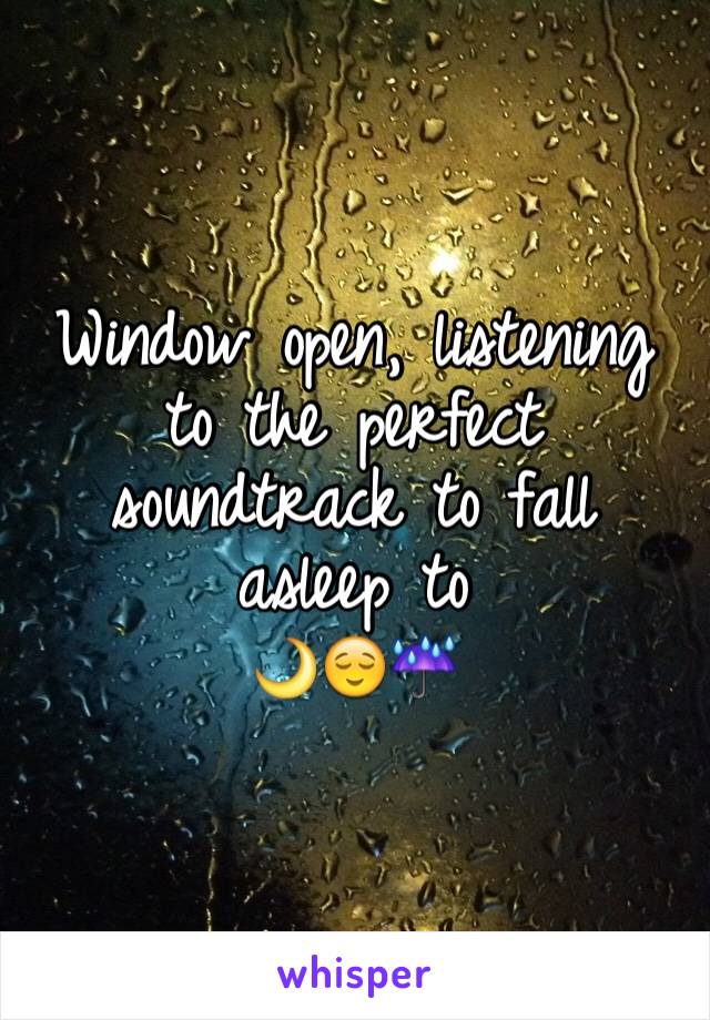 Window open, listening to the perfect soundtrack to fall asleep to 
🌙😌☔️