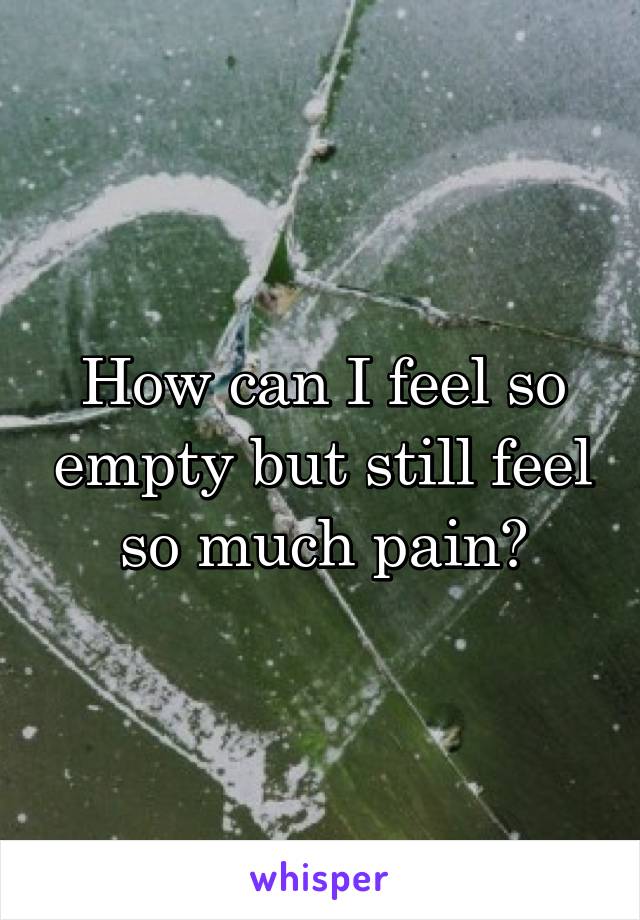 How can I feel so empty but still feel so much pain?