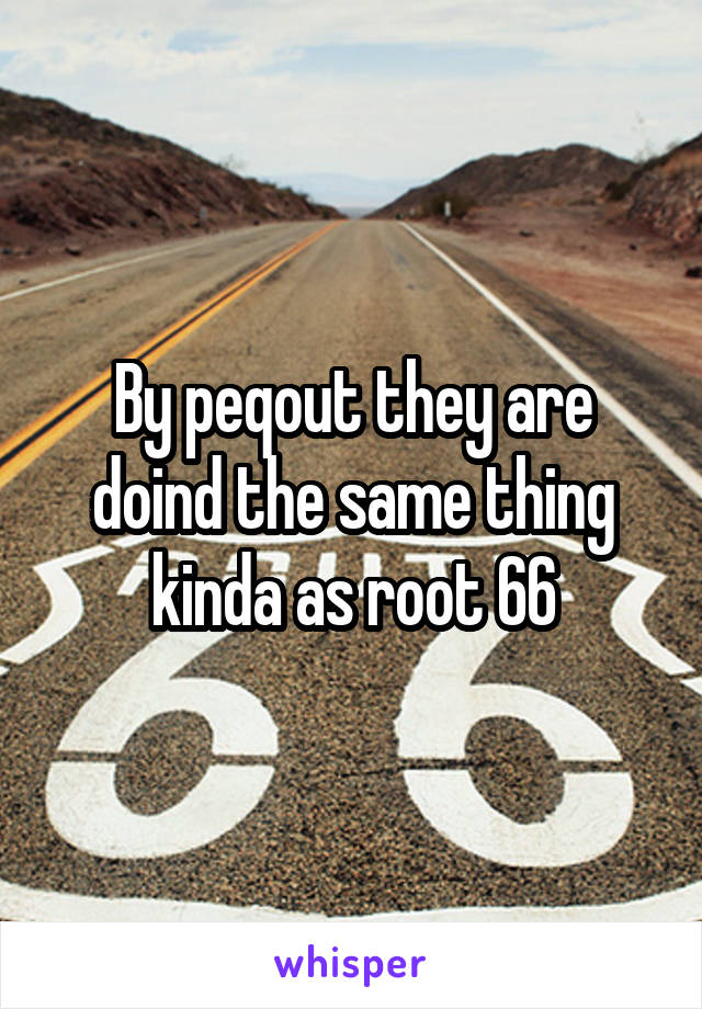 By peqout they are doind the same thing kinda as root 66