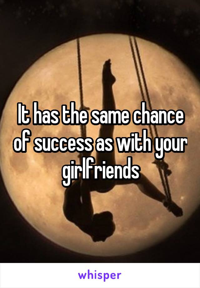 It has the same chance of success as with your girlfriends