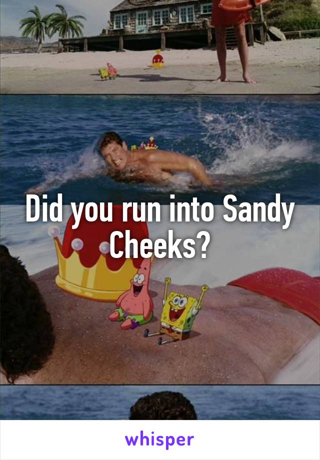 Did you run into Sandy Cheeks?