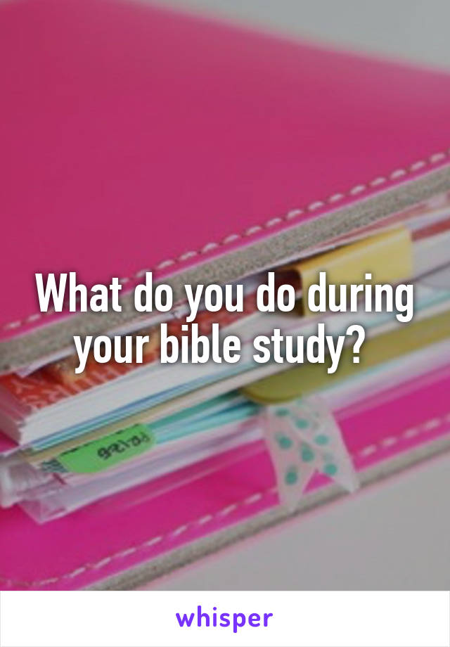 What do you do during your bible study? 