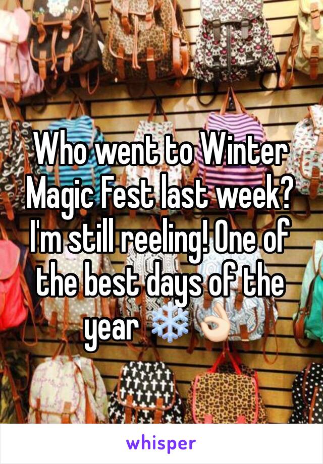 Who went to Winter Magic Fest last week?
I'm still reeling! One of the best days of the year ❄️👌🏻