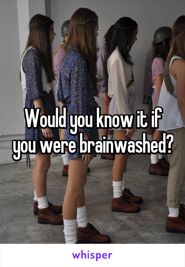 Would you know it if you were brainwashed?