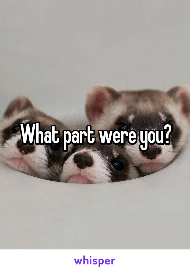 What part were you?