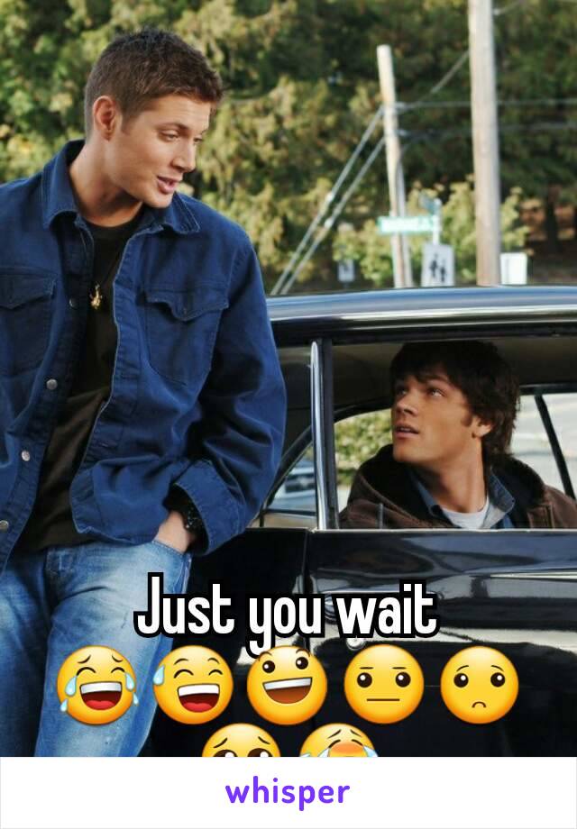 Just you wait
😂😅😃😐🙁😢😭