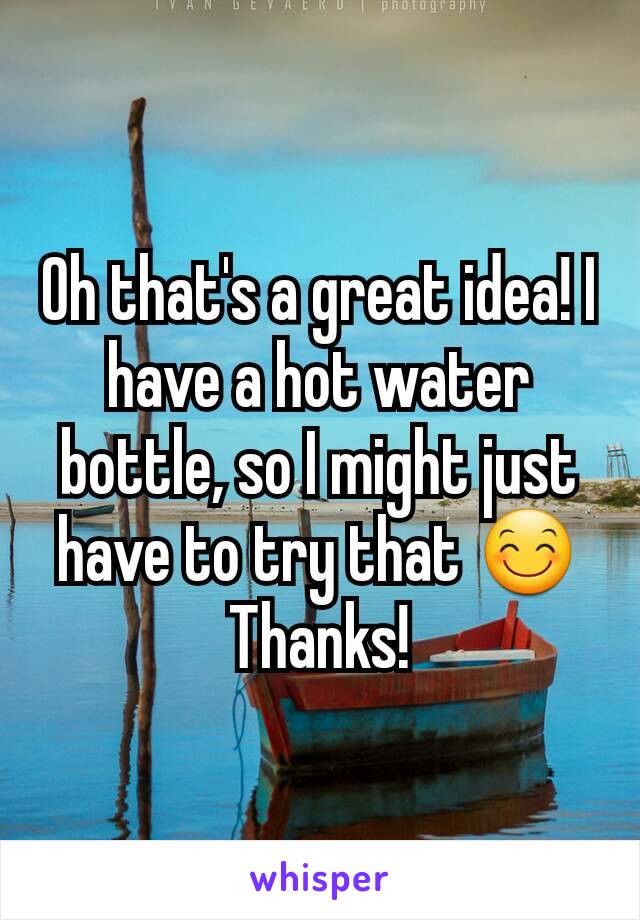 Oh that's a great idea! I have a hot water bottle, so I might just have to try that 😊
Thanks!