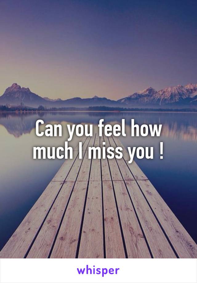 Can you feel how much I miss you !