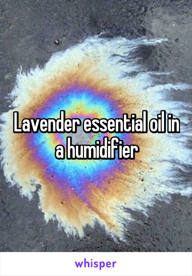 Lavender essential oil in a humidifier