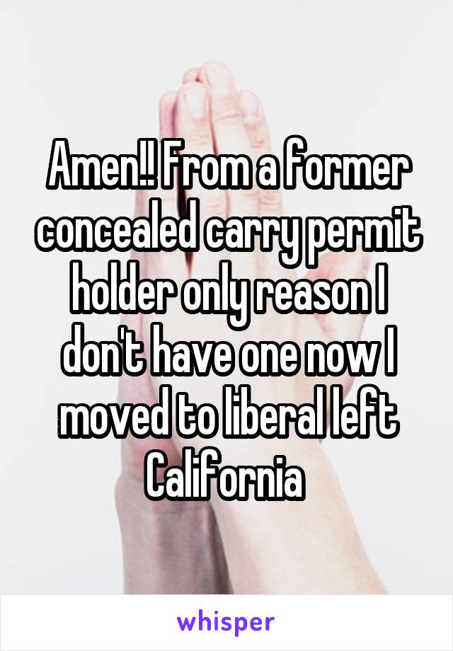 Amen!! From a former concealed carry permit holder only reason I don't have one now I moved to liberal left California 