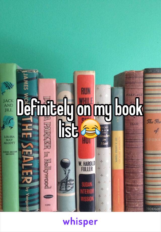 Definitely on my book list😂