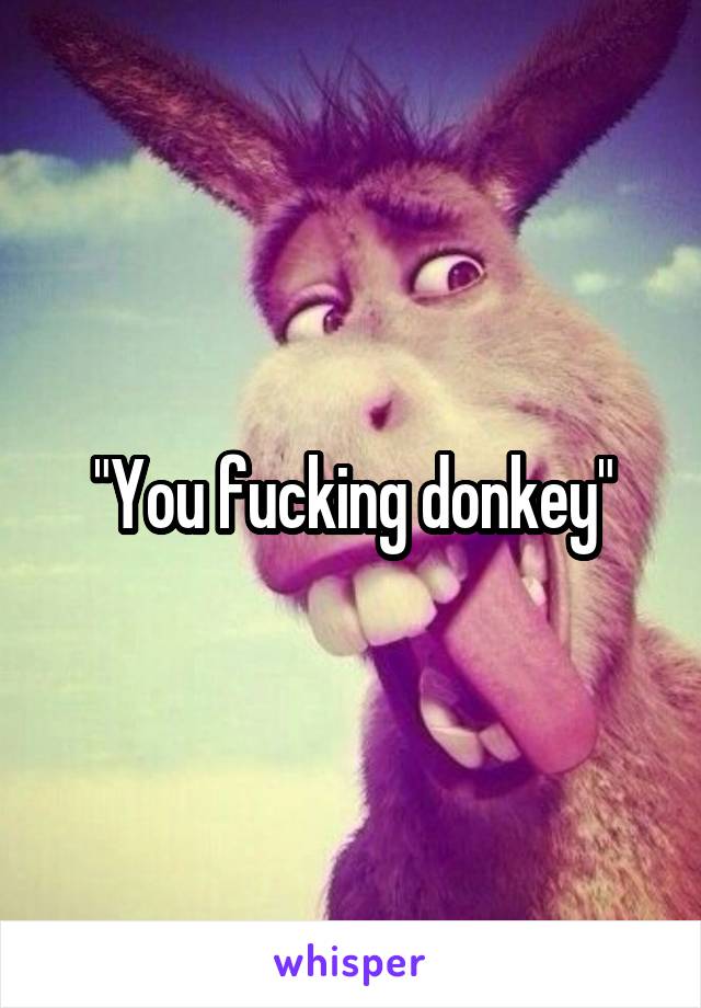 "You fucking donkey"