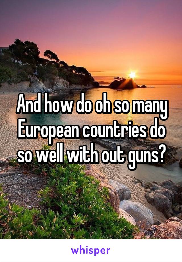 And how do oh so many European countries do so well with out guns?