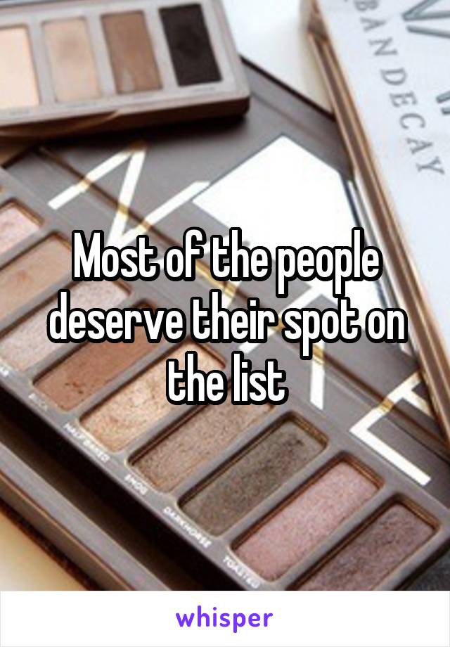 Most of the people deserve their spot on the list