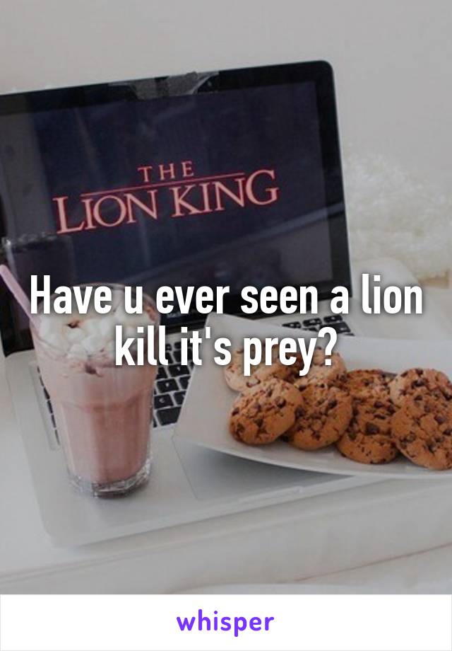Have u ever seen a lion kill it's prey?