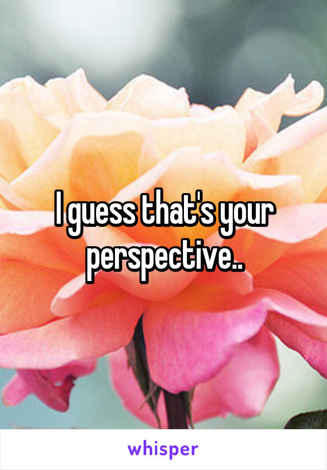 I guess that's your perspective..