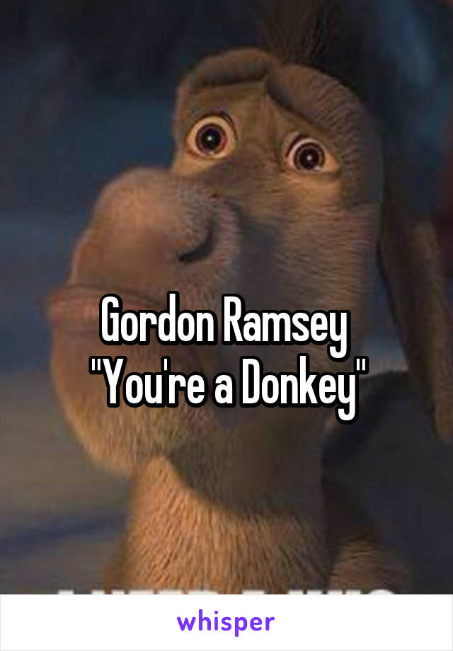 
Gordon Ramsey 
"You're a Donkey"