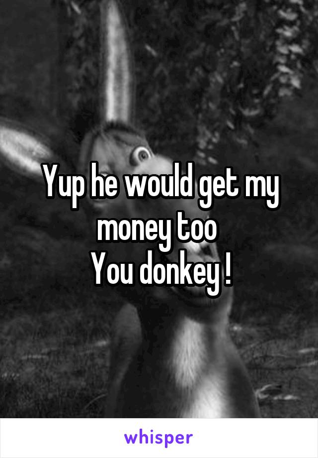 Yup he would get my money too 
You donkey !