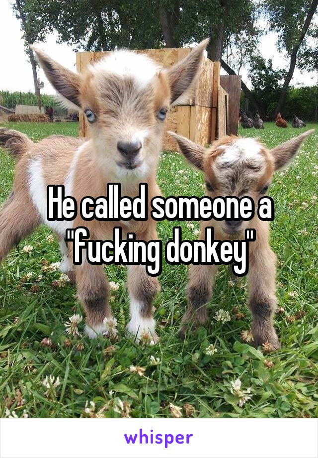 He called someone a "fucking donkey"