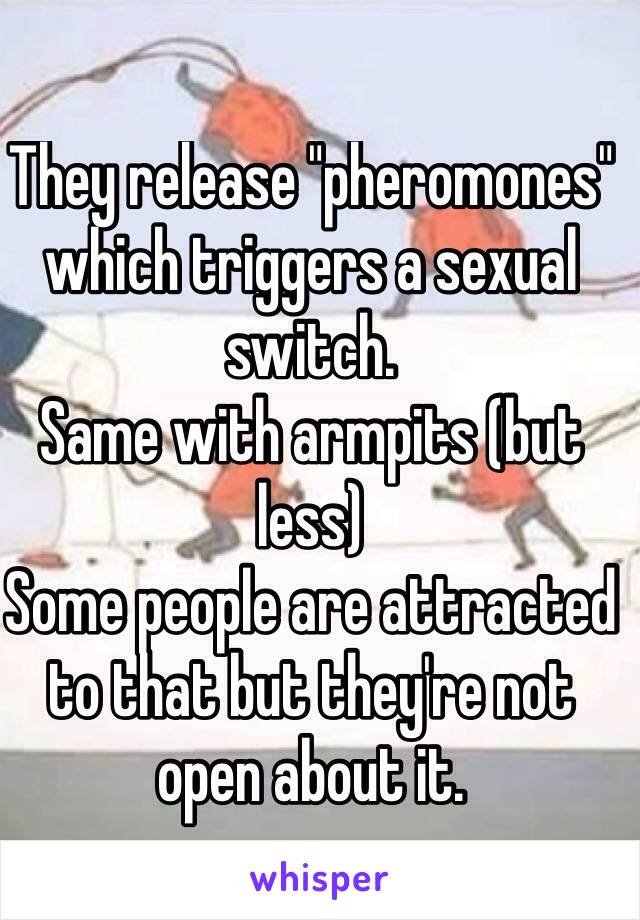 They release "pheromones" which triggers a sexual switch.
Same with armpits (but less)
Some people are attracted to that but they're not open about it.
