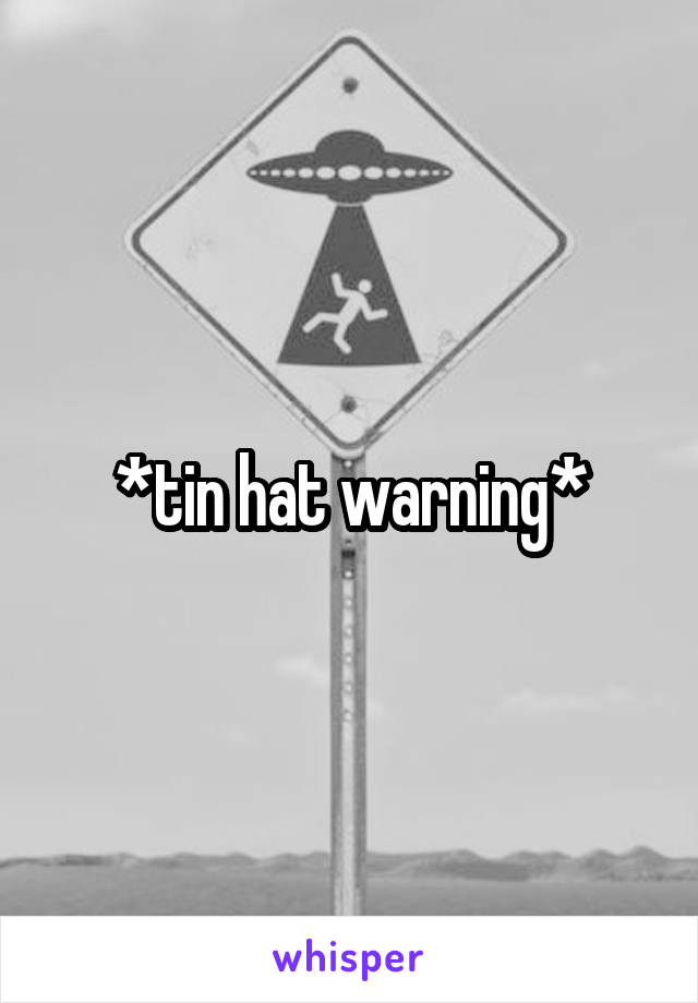 *tin hat warning*