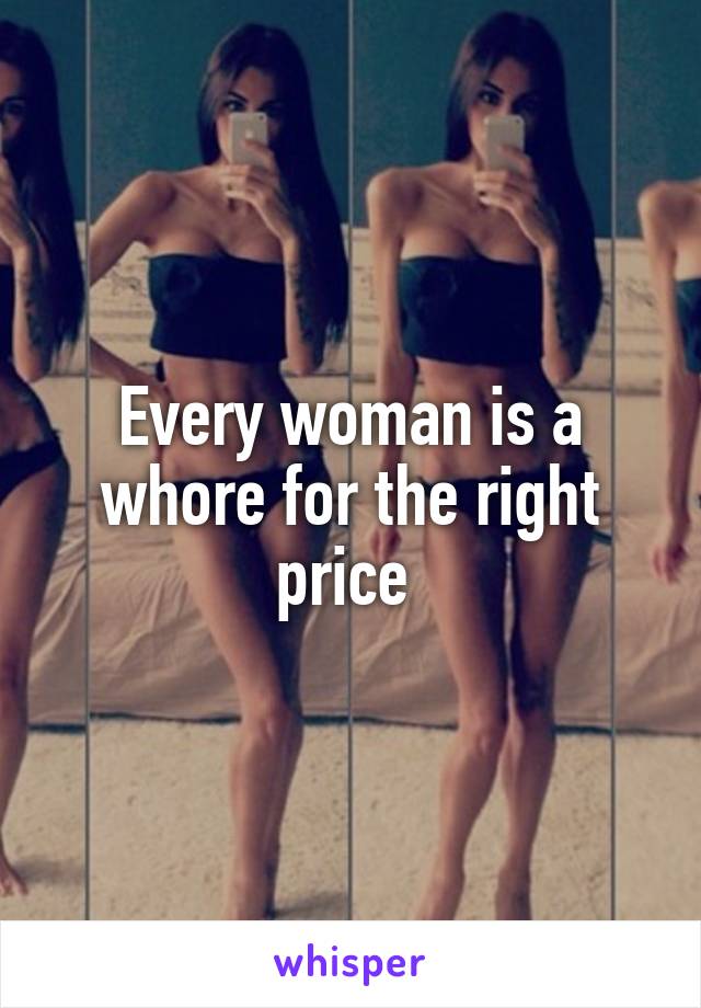 Every woman is a whore for the right price 