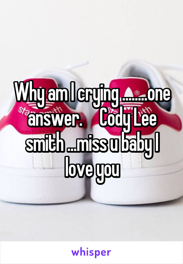 Why am I crying ........one answer.     Cody Lee smith ...miss u baby I love you