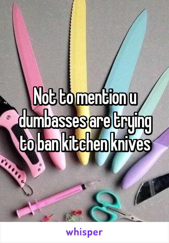 Not to mention u dumbasses are trying to ban kitchen knives