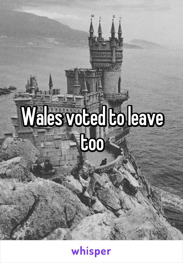 Wales voted to leave too