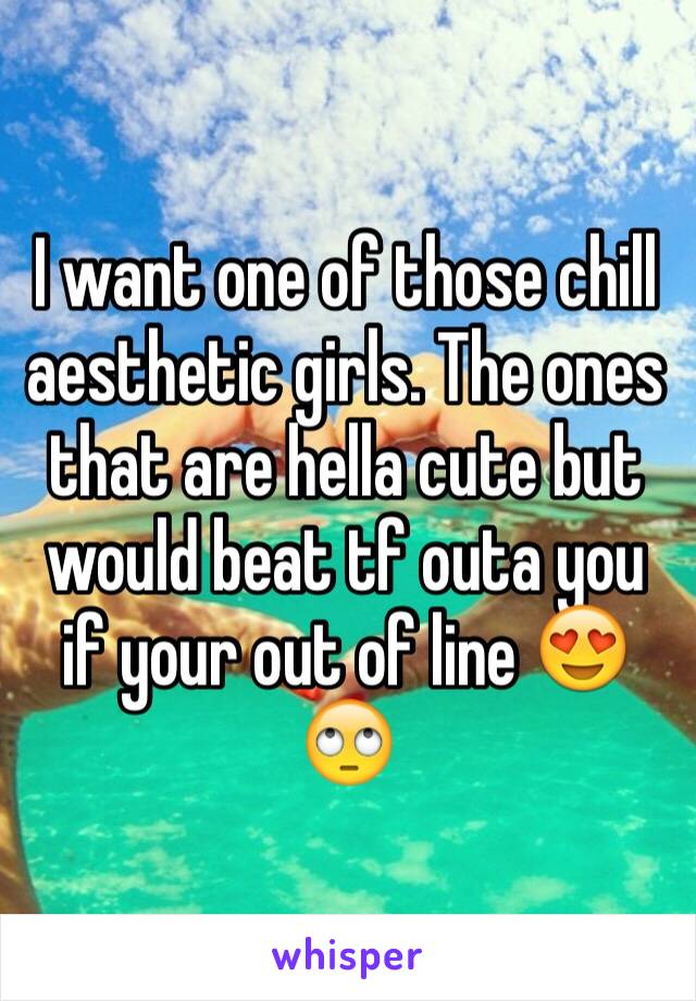 I want one of those chill aesthetic girls. The ones that are hella cute but would beat tf outa you if your out of line 😍 🙄