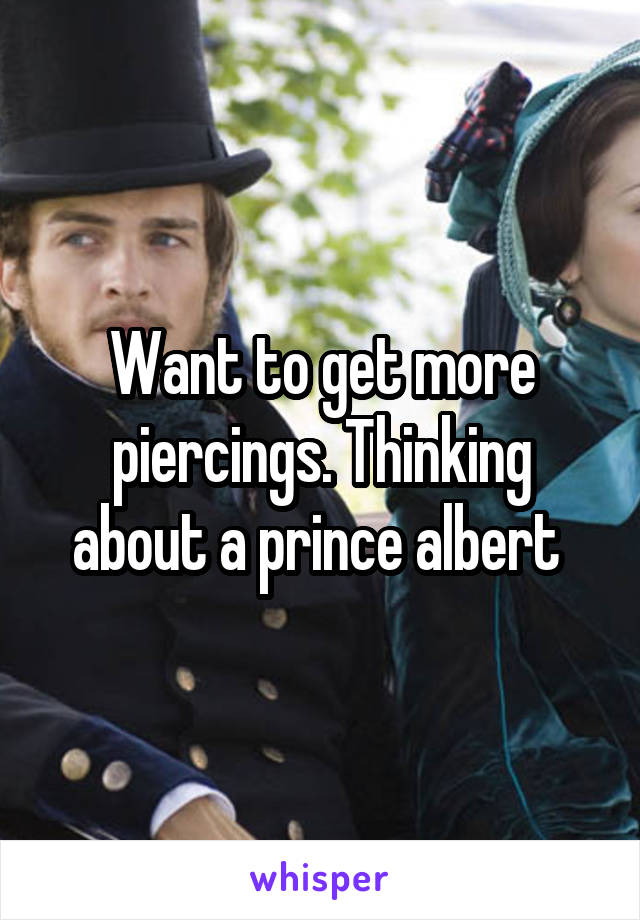 Want to get more piercings. Thinking about a prince albert 