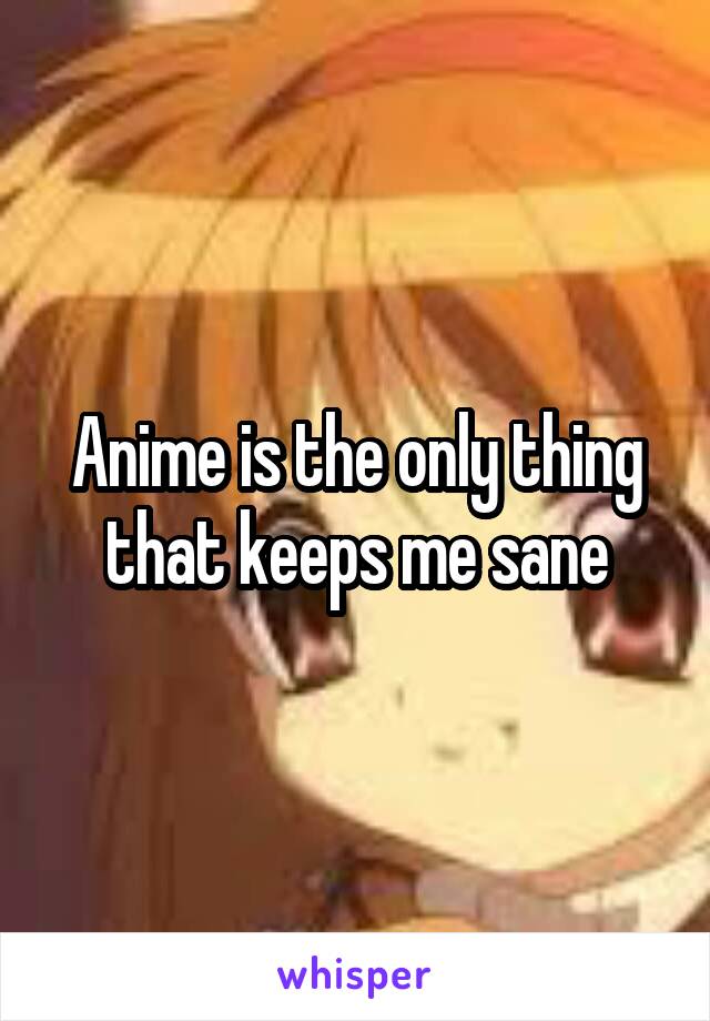 Anime is the only thing that keeps me sane