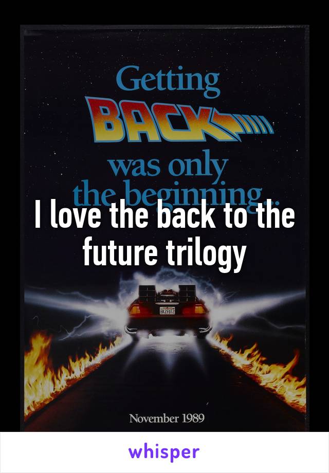 I love the back to the future trilogy