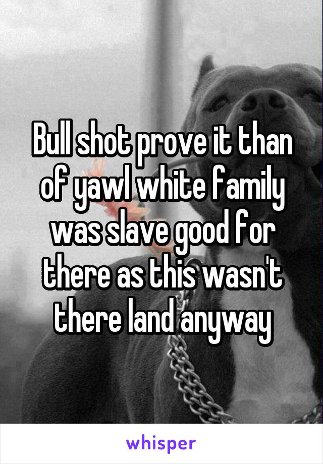 Bull shot prove it than of yawl white family was slave good for there as this wasn't there land anyway