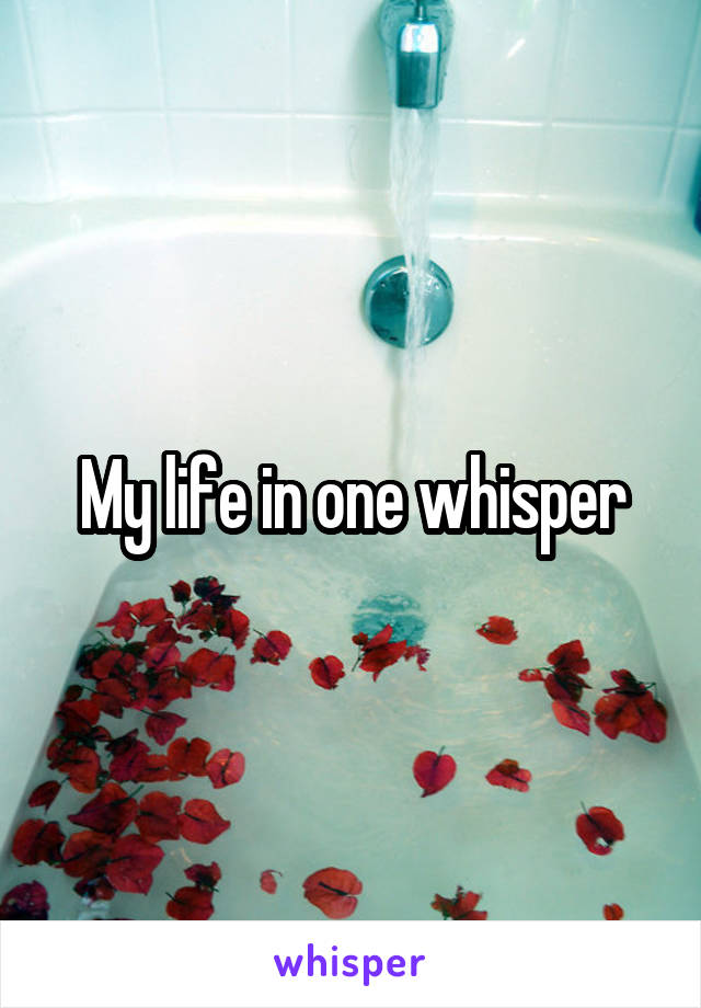 My life in one whisper