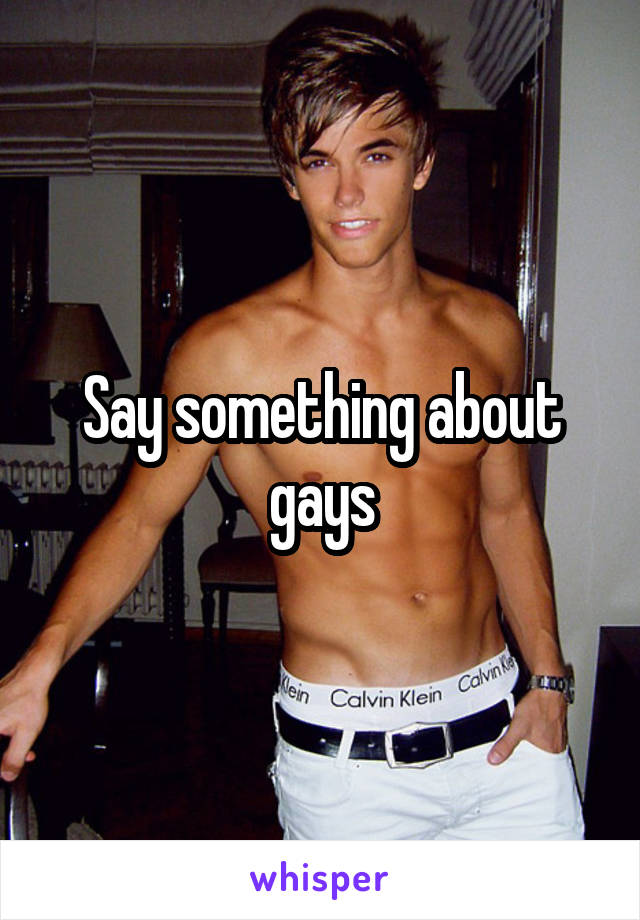 Say something about gays