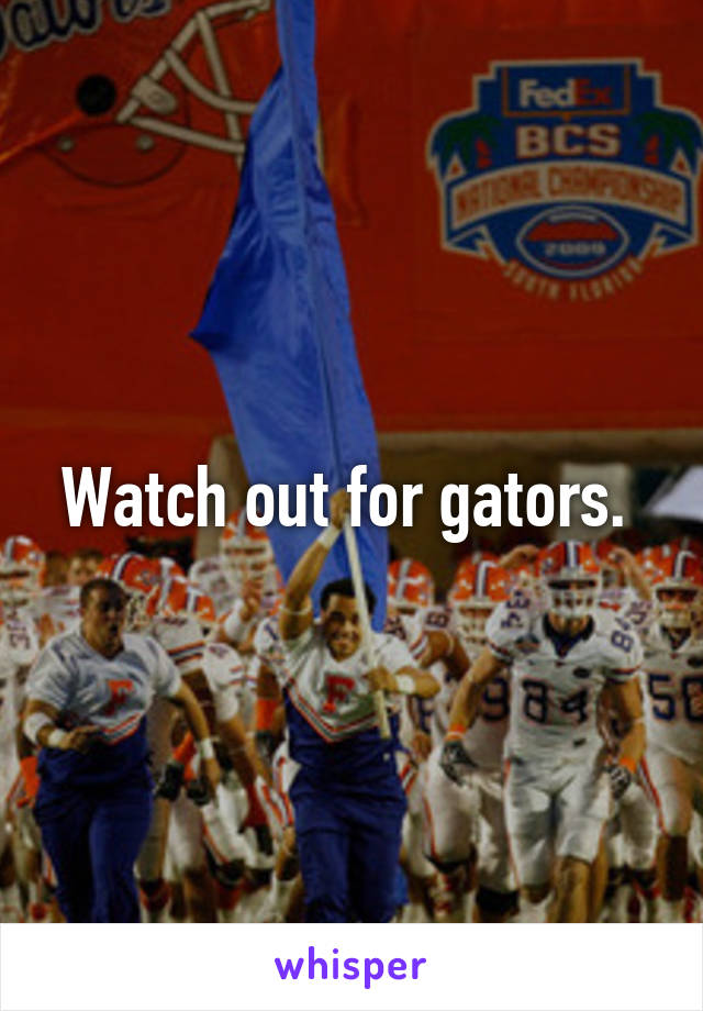 Watch out for gators. 