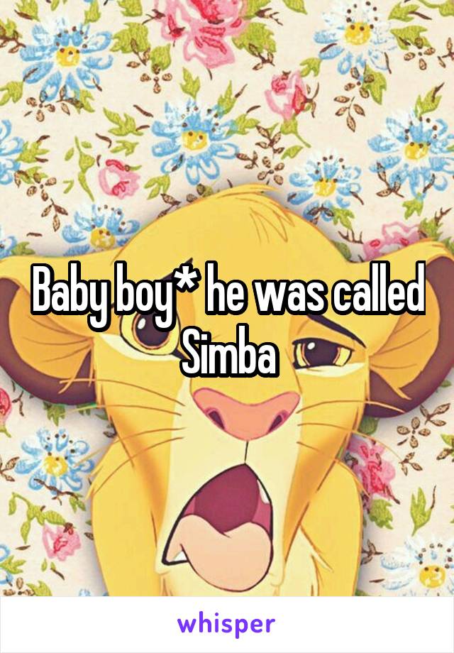 Baby boy* he was called Simba