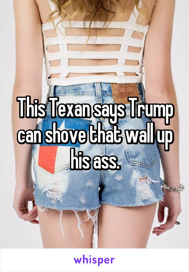 This Texan says Trump can shove that wall up his ass.