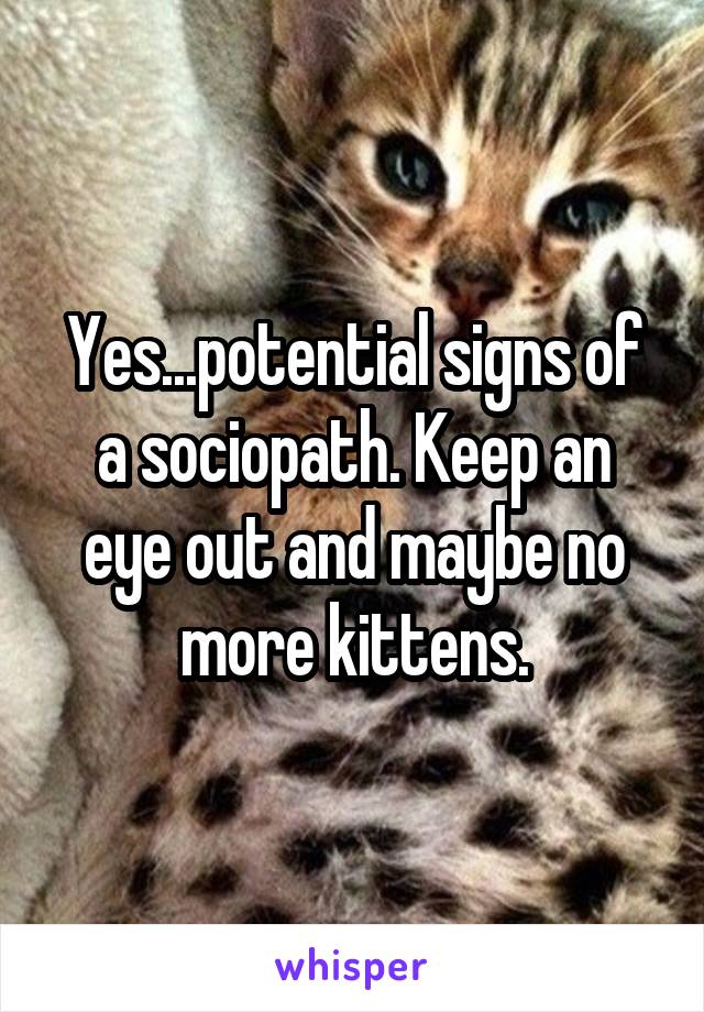 Yes...potential signs of a sociopath. Keep an eye out and maybe no more kittens.