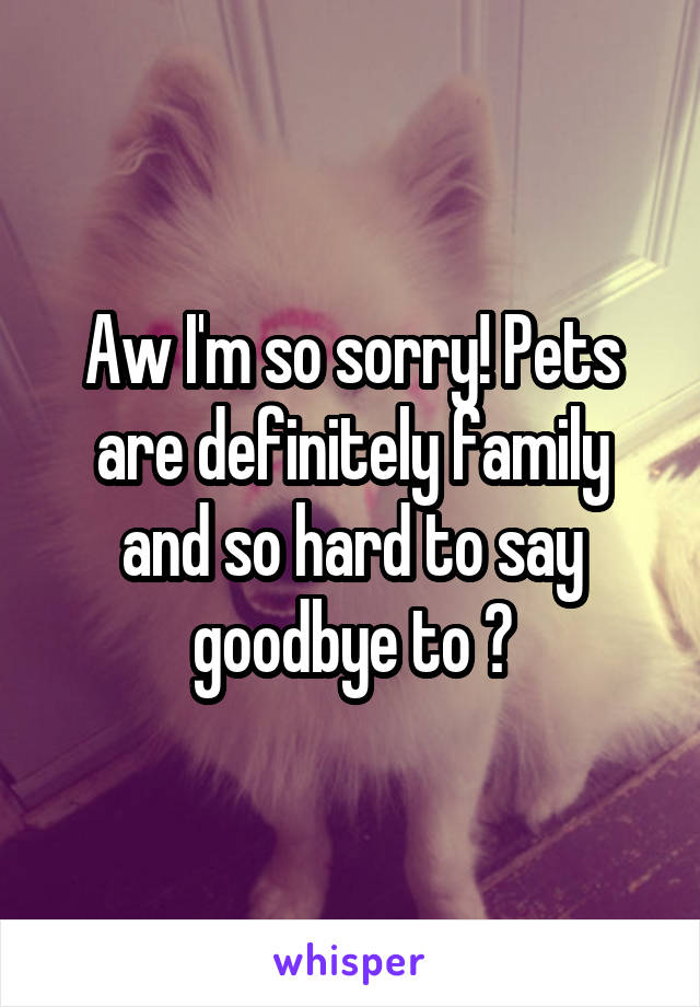 Aw I'm so sorry! Pets are definitely family and so hard to say goodbye to 😢