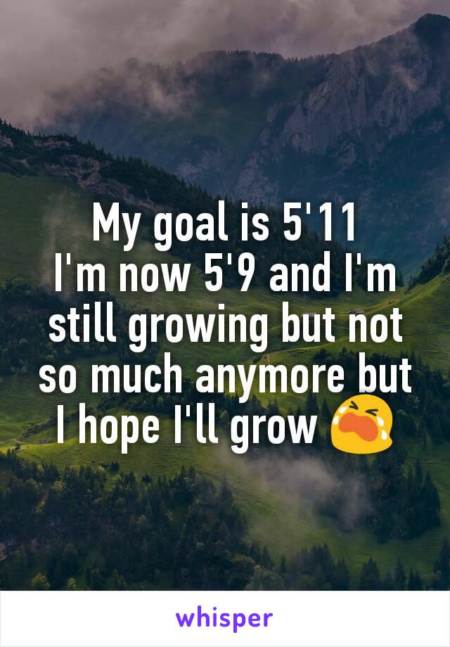 My goal is 5'11
I'm now 5'9 and I'm still growing but not so much anymore but I hope I'll grow 😭