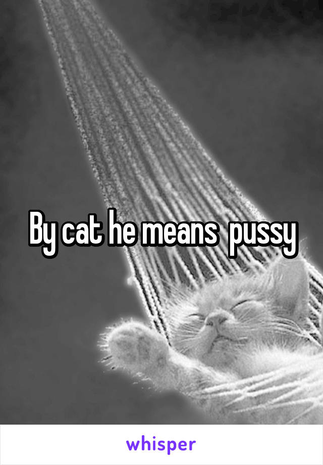 By cat he means  pussy